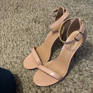 Nude strapped heels